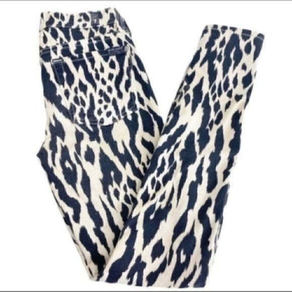 7 for all Mankind The Skinny animal print jeans size 27 Style  # AU0150390A - Picture 4 of 14
